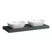 Stalviršis Laufen Lani, 118 cm, su išpjovomis kairėje ir dešinėje, 65 mm storio, su 2 montavimo laikikliais, pilkas, H4046741122661