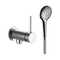 Dušo maišytuvas Laufen Twinplus Slim, (prieš Simibox 1-Point), su lanksčia žarna 1500 mm, su rankiniu dušu MyTwin100, chromuotas, HF505455100000
