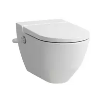 Pakabinamas unitazas su bidė funkcija Laufen CLEANET NAVIA, su apatiniu vandens prijungimu, Rimfree sėdynė su SoftClose dangčiu ir QuickRelease mechanizmu, H8206017577171