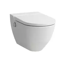 Pakabinamas unitazas su bidė funkcija Laufen Cleanet Navia, Rimless, su SoftClose dangčiu, matinis baltas, H8206017570001