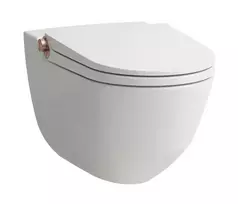 Pakabinamas unitazas su bidė funkcija Laufen CLEANET RIVA, pakabinamas, tiesioginis nuleidimas, Rimfree, sėdynė su SoftClose dangčiu ir QuickRelease mechanizmu, su nuotolinio valdymo pultu, H8206914030001