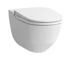 Pakabinamas unitazas su bidė funkcija Laufen CLEANET RIVA, pakabinamas, tiesioginis nuleidimas, Rimfree, sėdynė su SoftClose dangčiu ir QuickRelease mechanizmu, su nuotolinio valdymo pulteliu, H820691A000001