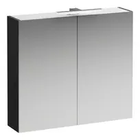 Veidrodinė spintelė Laufen Base, su LED apšvietimu, 2 stiklinės lentynos, 1 lizdas, 800 mm, pilka, H4028021102661