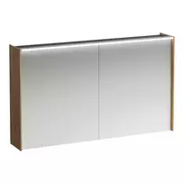 Veidrodinė spintelė Laufen Lani, su LED šviesa, 2 stiklinės lentynos, 1 rozetė, 71 × 122 × 21 cm, ąžuolas, H4038221122671