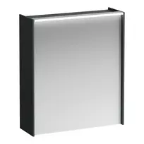 Veidrodinė spintelė Laufen Lani, su LED šviesos elementu, 2 stiklinės lentynos, 1 rozetė, pilka, H4037311122661