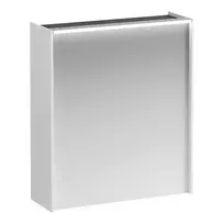 Veidrodinė spintelė Laufen Lani, su LED šviesa, 2 stiklinės lentynos, 1 rozetė, 71 × 62 × 21 cm, balta matinė, H4037321122601