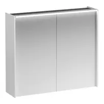Veidrodinė spintelė Laufen Lani, su LED šviesa, 2 stiklinės lentynos, 1 rozetė, 71 × 82 × 21 cm balta matinė, H4037621122601