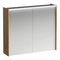 Veidrodinė spintelė Laufen Lani, su LED šviesa, 2 stiklo lentynos, 1 rozetė, 71 × 82 × 21 cm ąžuolas, H4037621122671