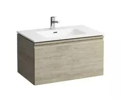 Vonios kambario spintelė Laufen Pro S, su praustuvu ir stalčių organizatoriumi, 80 × 50 cm, balta ąžuolas, H8609644791041