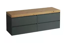 Vonios kambario spintelė Laufen LANI, su 65 mm storio stalviršiu, (be praustuvo) be išpjovos, 157 × 50 cm pilka/ąžuolas, H4065901122661
