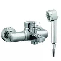 Vonios maišytuvas Laufen Citypro, su lanksčia žarna 1600 mm, su rankine dušo galvute Stella 80 1F, chromuotas, HF500962100600