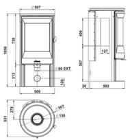 Plieninė krosnelė Invicta Neosen, su šoniniais stiklais, 6kW (P948837)