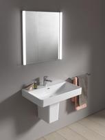 Laufen PRO S Compact praustuvas 60x38cm, su 1 anga maišytuvui viduryje, baltas
