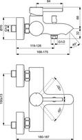 Ideal Standard Ceraline vonios/dušo maišytuvas, matinė juoda