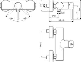 Ideal Standard Ceraline dušo maišytuvas, matinė juoda