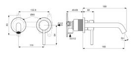 Ideal Standard Ceraline potinkinis praustuvo vandens maišytuvas, 180 mm snapas