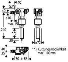 Vandens pripylimo mechanizmas RAPID potinkiniams bakeliams G3/8