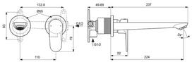 Ideal Standard potinkinis praustuvo maišytuvas Cerafine O, 224 mm snapas, juodas matinis