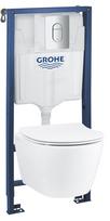 Rėmo su WC komplektas GROHE Solido 4 in 1 Serel SP26 keramikiniu WC, chrom. mygtukas, soft close dangtis, tvirtinimo kom