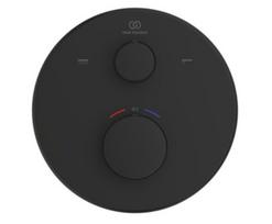 Ideal Standard Ceratherm 100 potinkinio termostatinio vonios/dušo maišytuvo virštinkinė dalis, apvali, matinė juoda sp