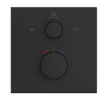 Ideal Standard Ceratherm 100 potinkinio termostatinio vonios/dušo maišytuvo virštinkinė dalis, kvadratinė matinė juoda
