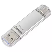 Hama C-Laeta USB atmintukas 256GB USB Type-A / USB Type-C 3.2 Gen 1 (3.1 Gen 1) Sidabrinis