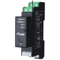 Shelly Qubino Wave Pro 2PM elektrinis relė, 75g, 0.5-2.5mm², 868.4GHz, 25mW, 25A, 110-240V, 2 kanalai, juodas