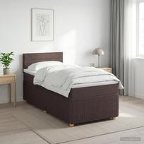 Spyruoklinė lova su čiužiniu Tamsiai rudas 80 x 200 cm Audinys