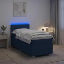 Lova su čiužiniu ir LED apšvietimu Mėlyna 90 x 200 cm Audinys