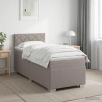 Lova su čiužiniu ir LED apšvietimu Taupe 100 x 200 cm Audinys