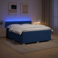 Lova su čiužiniu ir LED apšvietimu Mėlyna 140 x 200 cm Audinys