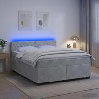 Lova su čiužiniu ir LED apšvietimu Šviesiai pilka 140 x 200 cm