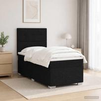 Spyruoklinė lova su čiužiniu Juoda 80 x 200 cm Audinys