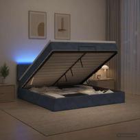 Otmana lova su matracsu ir LED Tamsiai pilka 140 x 190 cm
