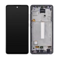 Ekranas Samsung A525 A52 4G/A526 A52 5G su lietimui jautriu stikliuku ir rėmeliu originalus Awesome Black (service pack)