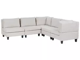 Modulinė 5 vietų kampinė sofa UNSTAD kairinė, šviesiai smėlio spalvos