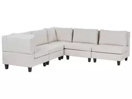 Penkių vietų modulinė kampinė sofa UNSTAD Dešininė Šviesiai smėlio spalvos