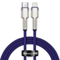 Laidas Baseus Cafule CATLJK-A05, USB Type C/Lightning, 100 cm, sidabro sp./violetinė sp., 20 W