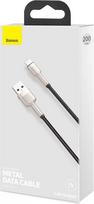 Laidas Baseus Cafule CALJK-B01, Lightning/USB Type A, 200 cm, sidabro sp./juoda sp., 20 W