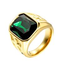 Punk Creative Multi-colored Stone Rings for Men Women Party High Quality Vintage Stainless Steel Cross Ring Jewelry Wholesale 7