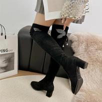 Fashion Winter Rear Lacing Over-the-Knee Boots Ladies Shoes 2024 High Quality Slip-on Women's Boots Fashion Crystal Modern Boots Women 34