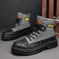 Mens Boots Canvas New In Winter Casual Shoes Luxury Ankle Platform Hiking Safety Motorcycle Chelsea Tactical Cowboy Combat 39