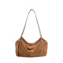 Autumn and winter lazy wind matte suede messenger shoulder bag, high-end large-capacity matte cowhide pillow tote bag