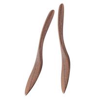2Pcs Walnut Wood Butter Knife Jam Spreader Small Bread Butter Cheese Spreader Spatula Mini Wooden Knives Kids Kitchen Tableware