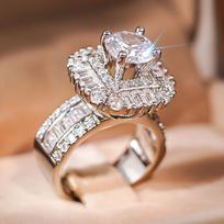 Huitan Gorgeous Brilliant Cubic Zirconia Finger Ring Female Bridal Wedding Band  Luxury Engagement Accessories for Women 10