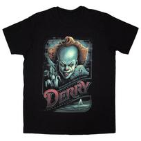 IT Pennywise Derry Marškinėliai Trumpomis Rankovėmis Marškinėliai Unisex Vyrams Moterims Vasariniai Vyriški Marškinėliai Juodi Apvaliu Kaklu Medvilniniai Marškinėliai 4XL