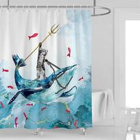 VIKAMA Funny and Cute Dinosaur-themed Shower Curtain Set for Children's Bathroom, Fabulous Fabric Bathroom Decoration 90X180C(3X5.9FT)