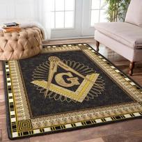 Freemasonry Carpet Masonic Rug Anti-Slip Floor Mat for Living Room Bedroom Home Decor Rectangle Door Mat 40x60cm