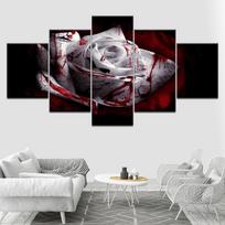 White rose with blood 5 Piece Canvas Wallpapers modern Poster Modular art painting for Living Room Home Decor 20x35 20x45 20x55cm