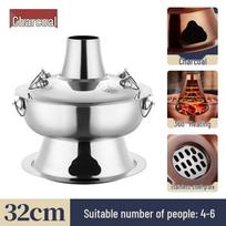 Traditional Old Beijing Copper Charcoal Mandarin Duck Hot Pot beige